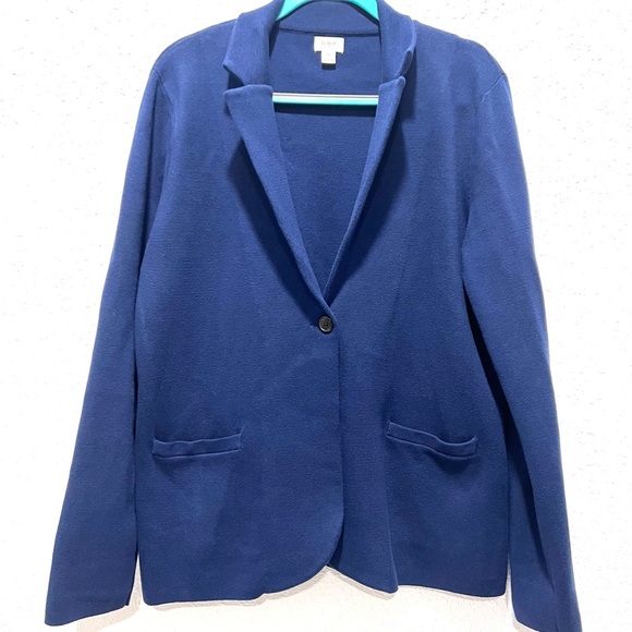 J. Crew cotton Deep Blue Single-Button Blazer XL - Picture 4 of 7